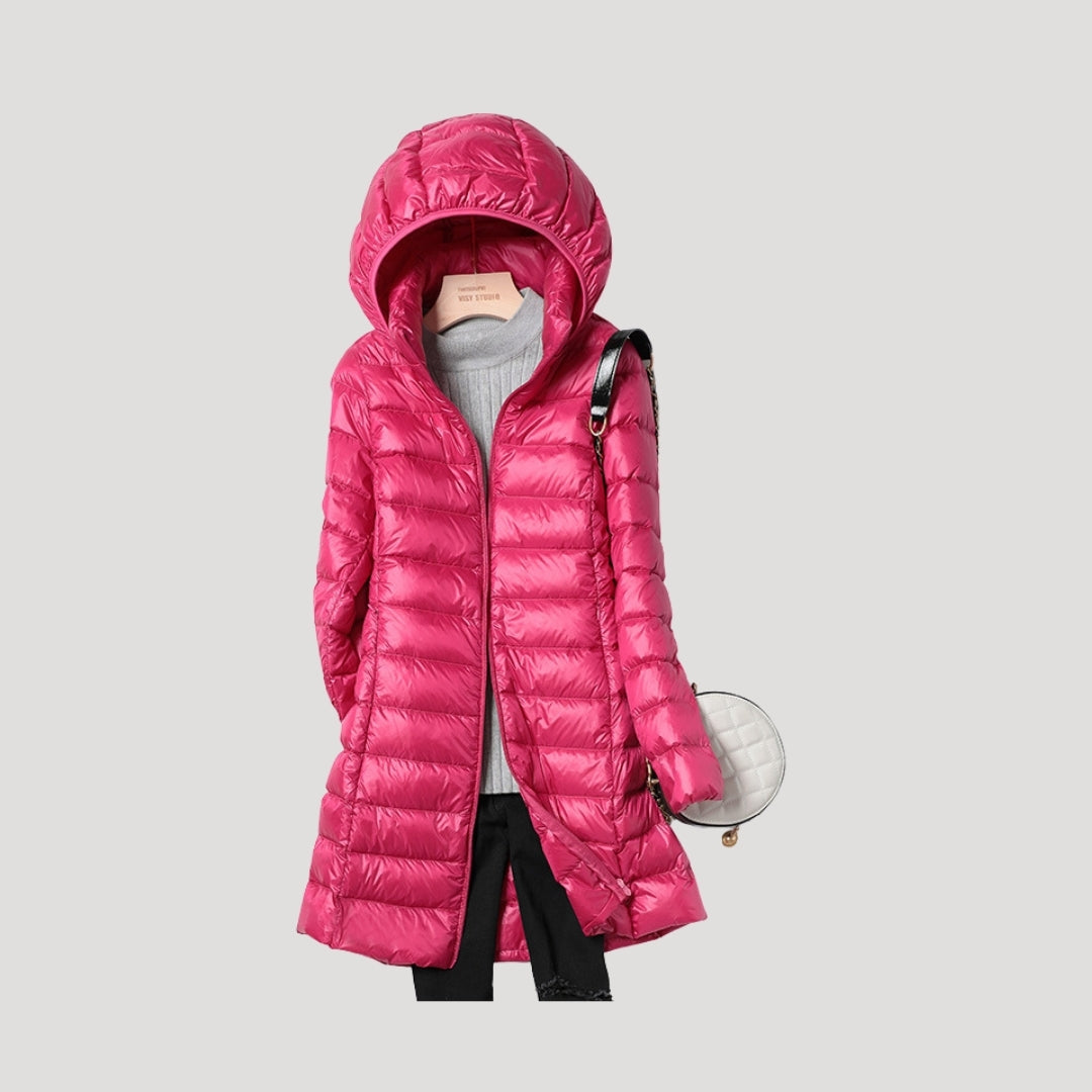 Danielle | Refined Long Hooded Puffer Jacket
