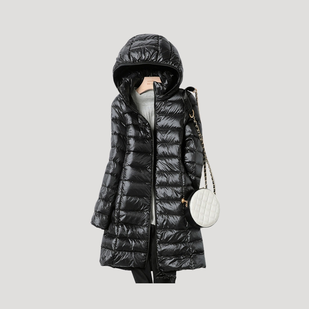 Danielle | Refined Long Hooded Puffer Jacket