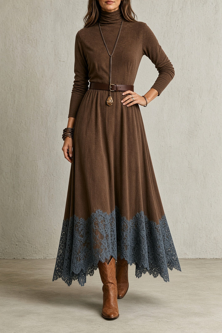 Danielle | Timeless Turtleneck A-Line Maxi Sweater Dress