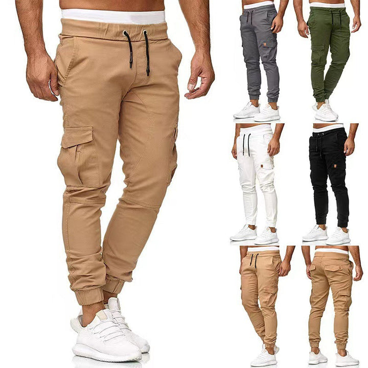 David | Elegant Tactical Cargo Jogger Pants with Drawstring