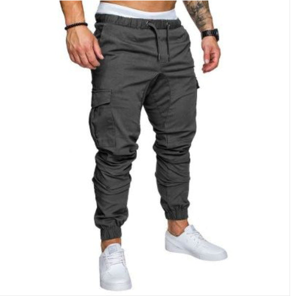 David | Elegant Tactical Cargo Jogger Pants with Drawstring