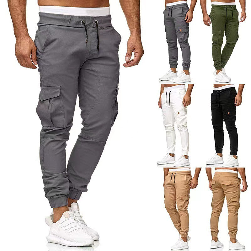 David | Elegant Tactical Cargo Jogger Pants with Drawstring