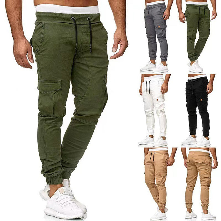 David | Elegant Tactical Cargo Jogger Pants with Drawstring