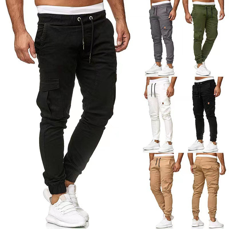 David | Elegant Tactical Cargo Jogger Pants with Drawstring