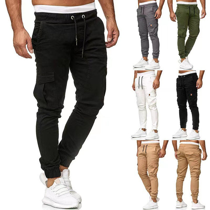 David | Elegant Tactical Cargo Jogger Pants with Drawstring