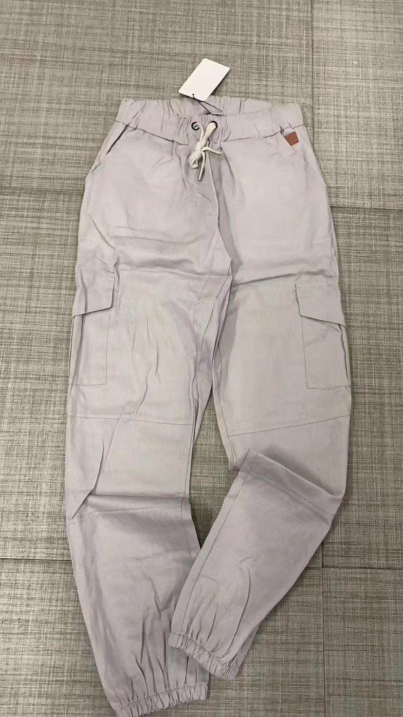 David | Elegant Tactical Cargo Jogger Pants with Drawstring
