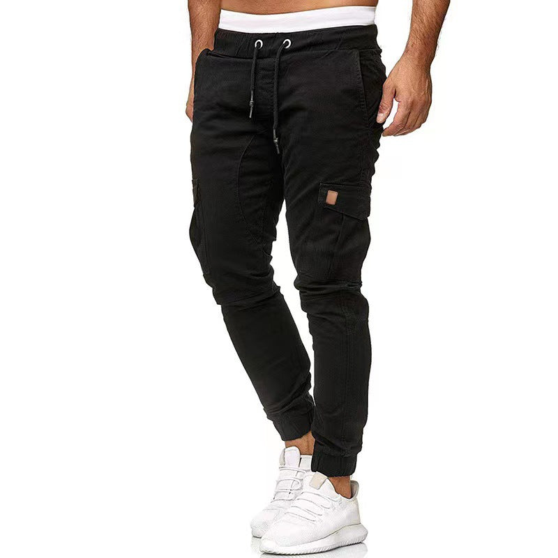 David | Elegant Tactical Cargo Jogger Pants with Drawstring
