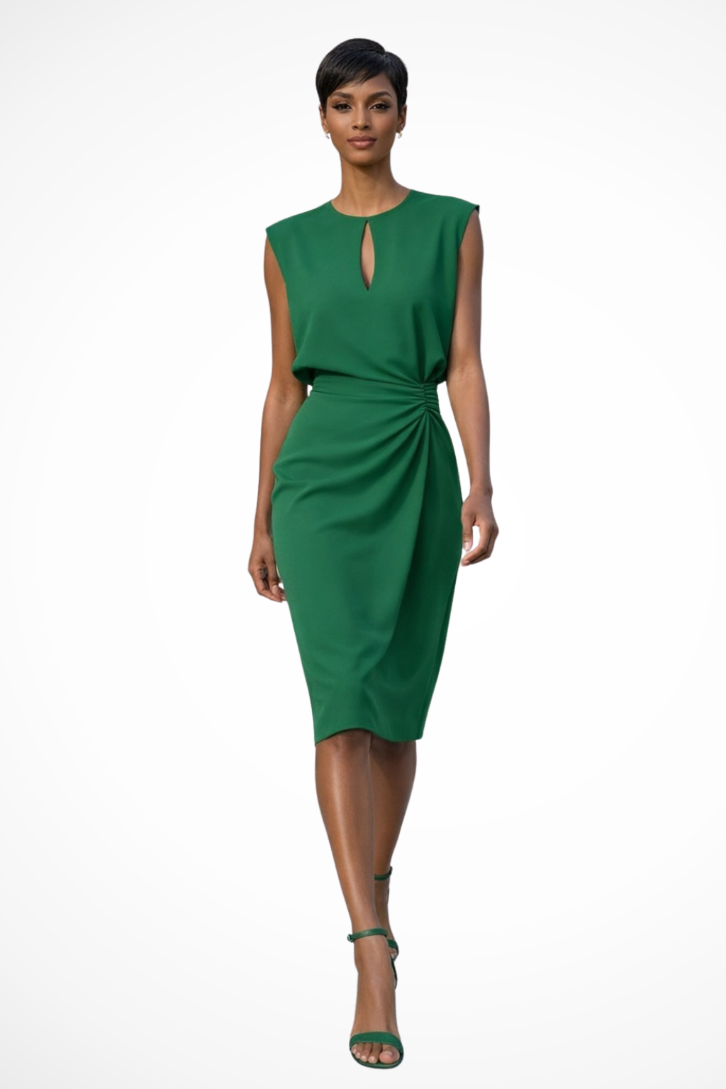 Deborah | Refined Ruched Wrap Fall Wedding Guest Midi Dress