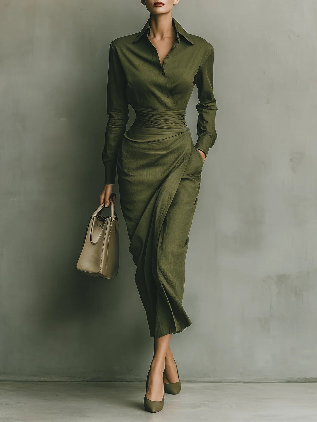 Debra | Elegant Fall Wedding Guest Dress with Wrap Maxi Silhouette