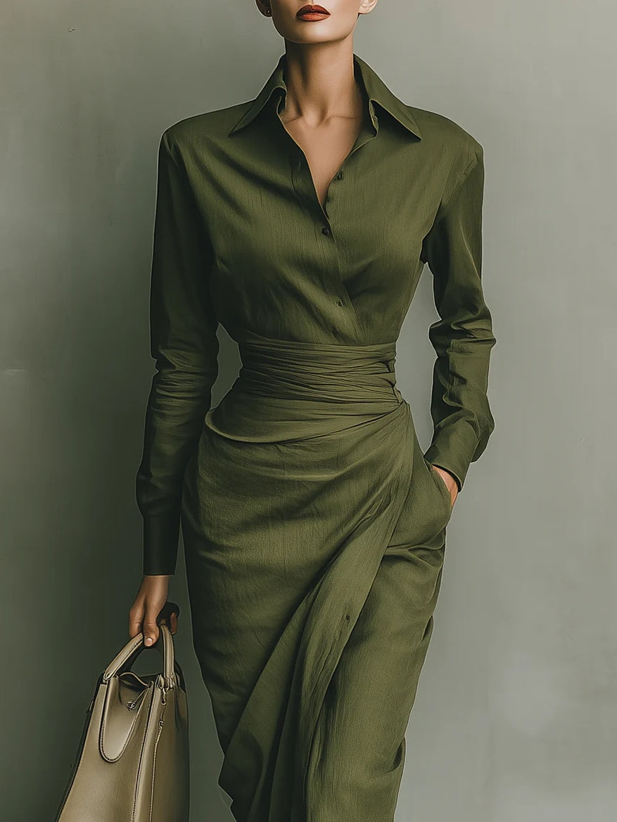 Debra | Elegant Fall Wedding Guest Dress with Wrap Maxi Silhouette