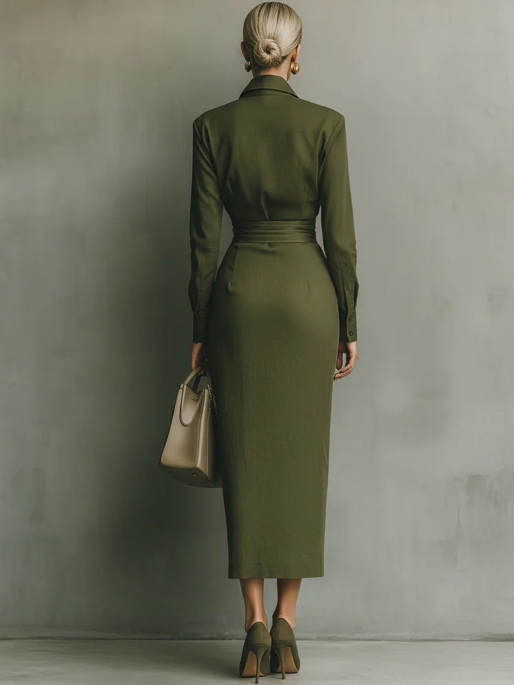 Debra | Elegant Fall Wedding Guest Dress with Wrap Maxi Silhouette