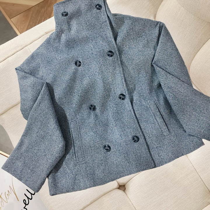 Debra | Polished Cropped Double Breasted Pea Coat