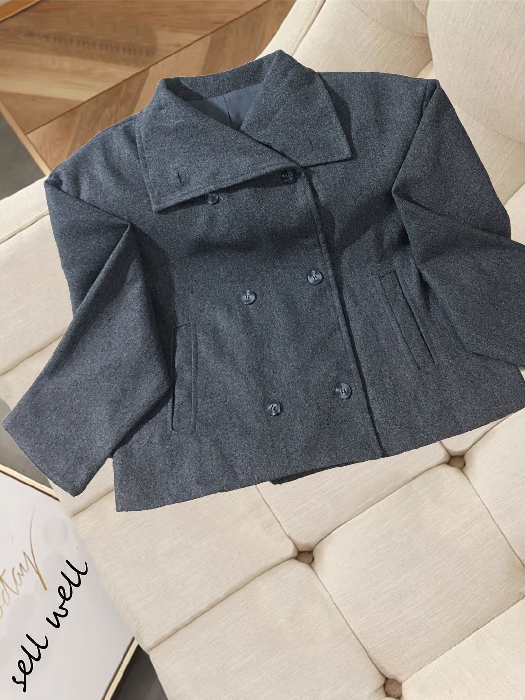 Debra | Polished Cropped Double Breasted Pea Coat