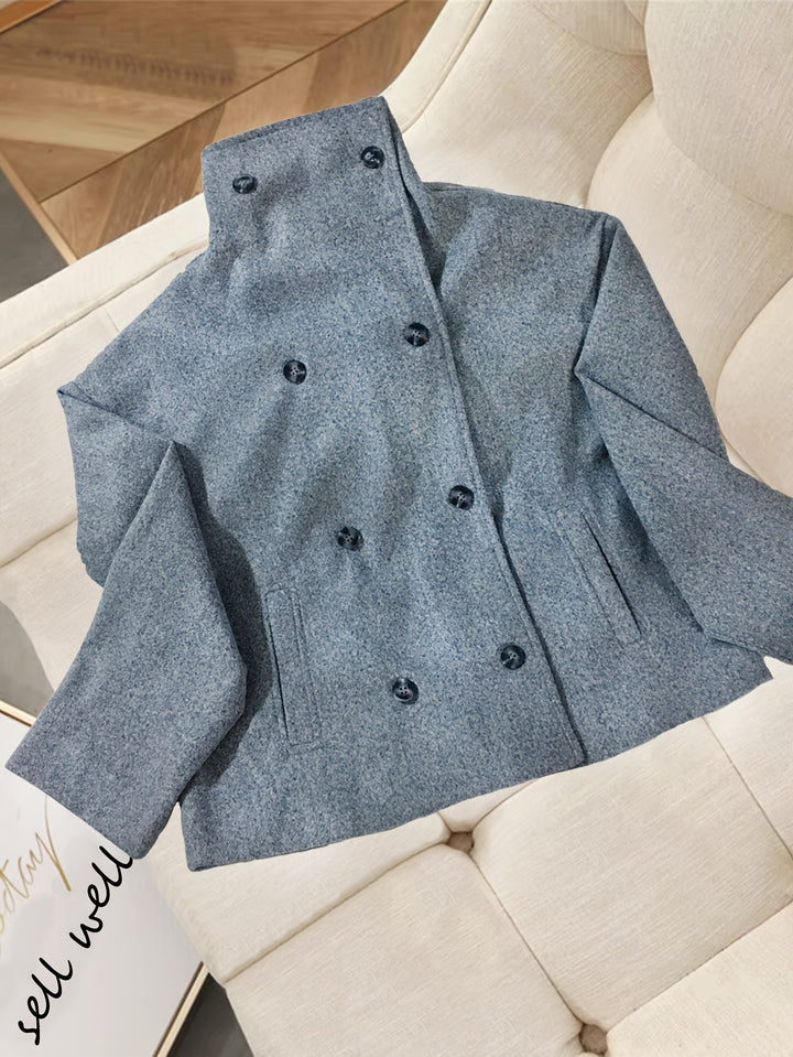Debra | Polished Cropped Double Breasted Pea Coat