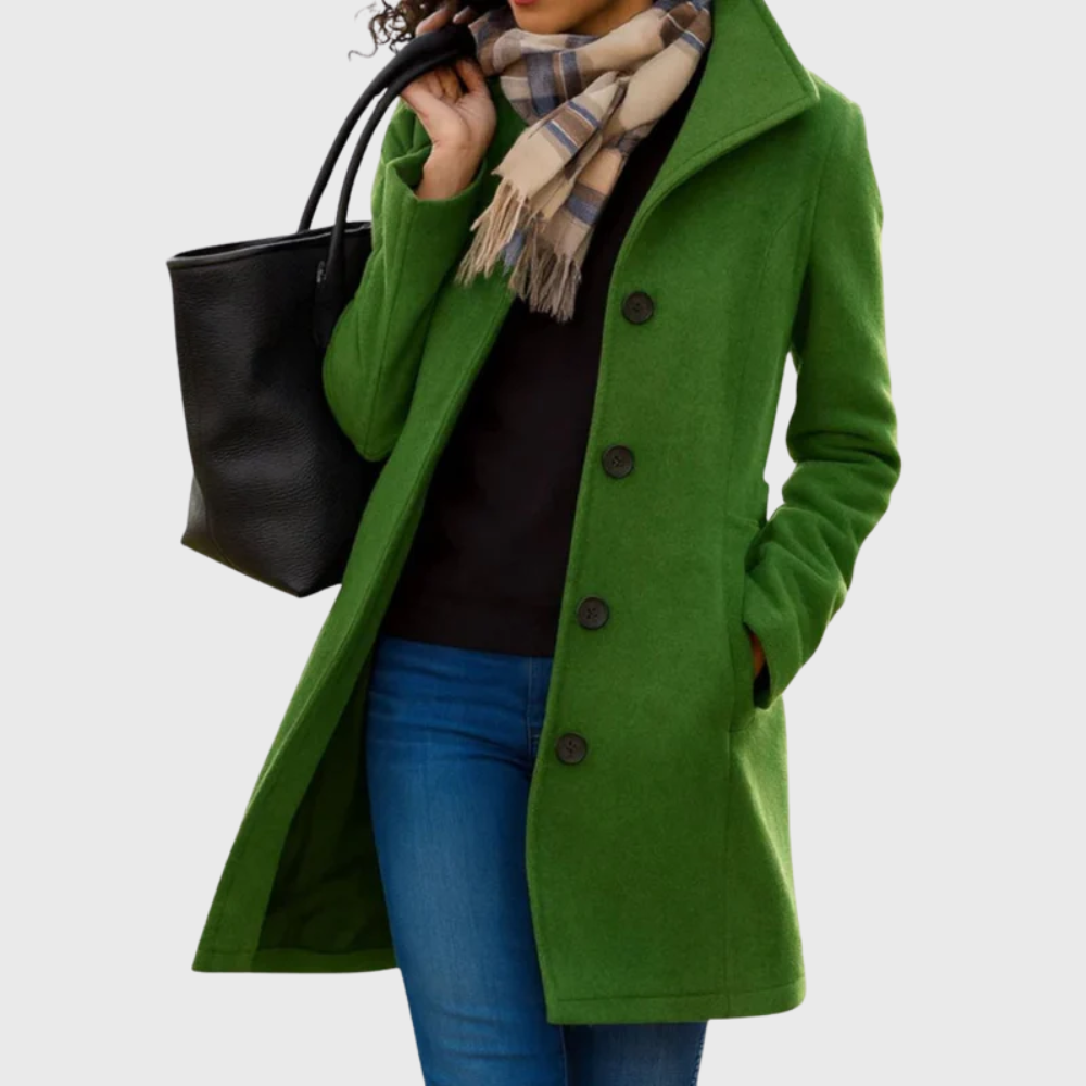Denise | Effortless Longline Camel Coat with Notch Collar