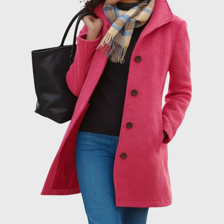 Denise | Effortless Longline Camel Coat with Notch Collar