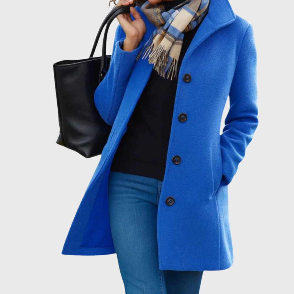 Denise | Effortless Longline Camel Coat with Notch Collar