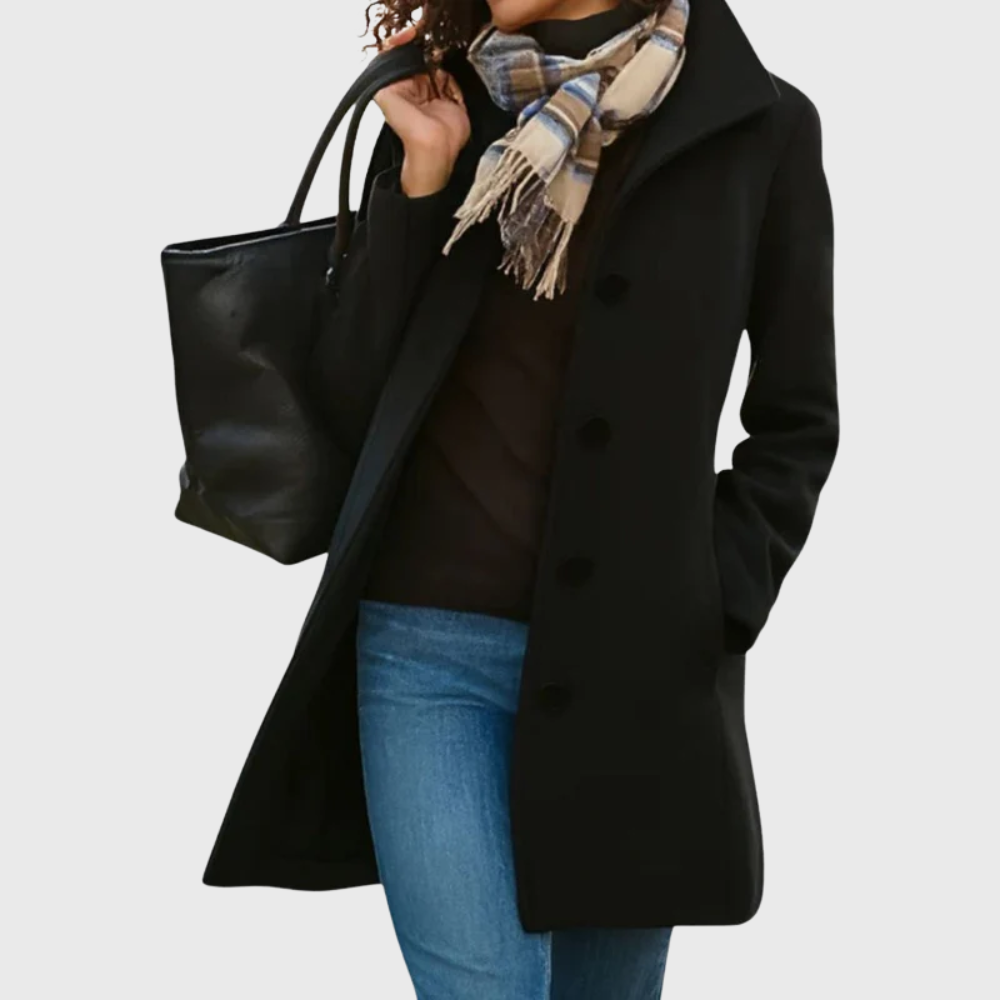 Denise | Effortless Longline Camel Coat with Notch Collar