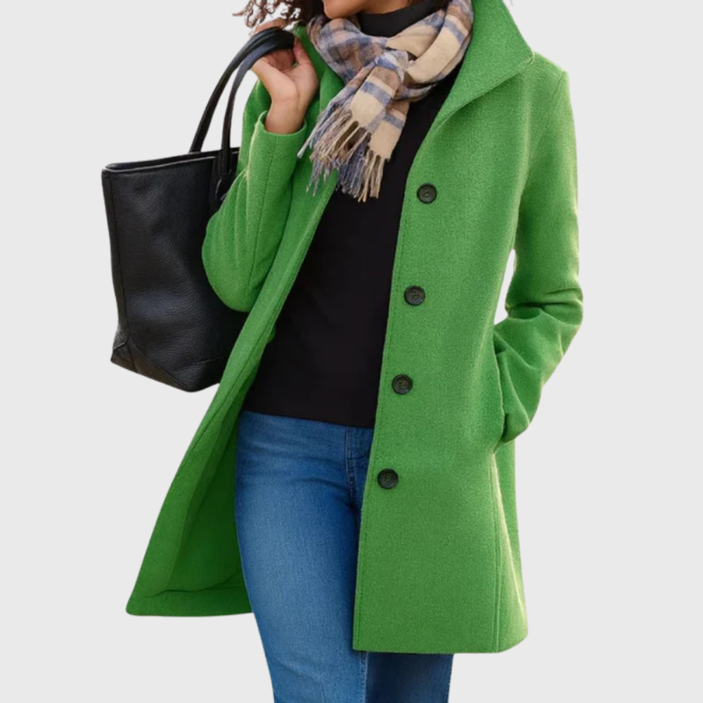 Denise | Effortless Longline Camel Coat with Notch Collar