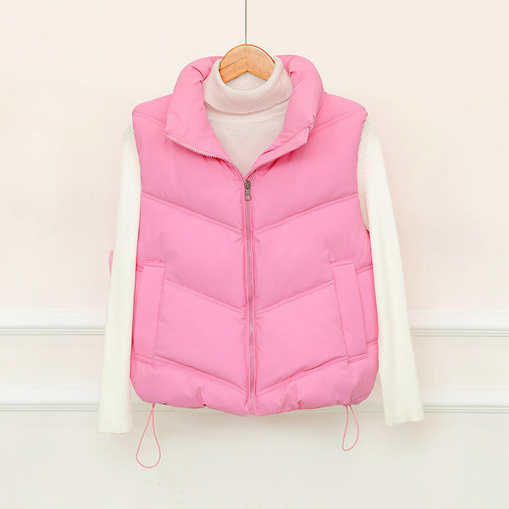Denise | Polished Quilted Puffer Jacket Vest with Stand Collar
