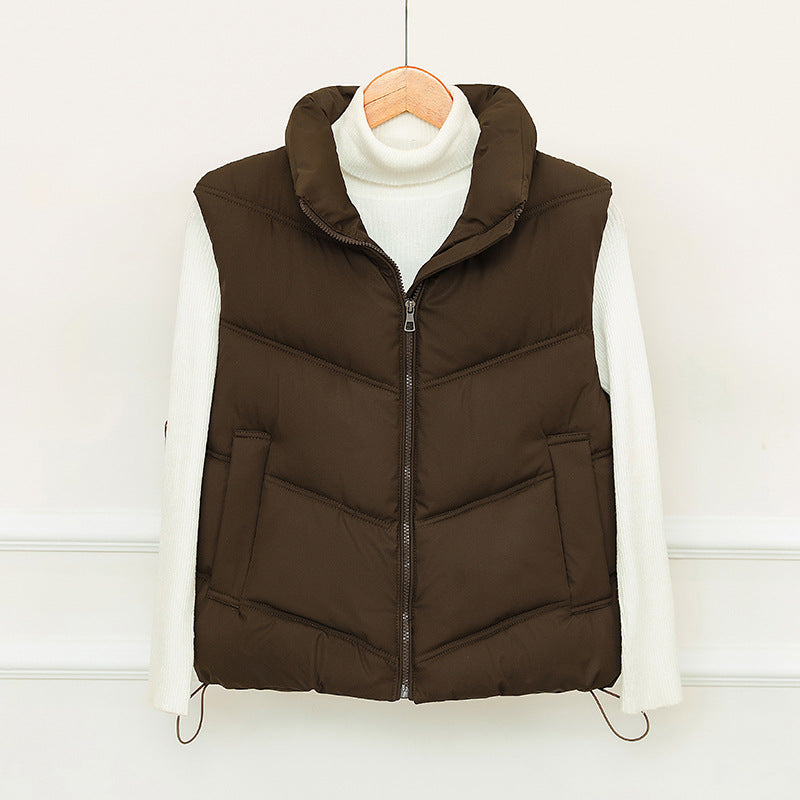 Denise | Polished Quilted Puffer Jacket Vest with Stand Collar