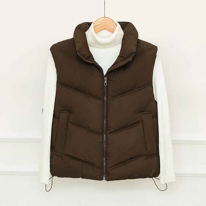 Denise | Polished Quilted Puffer Jacket Vest with Stand Collar
