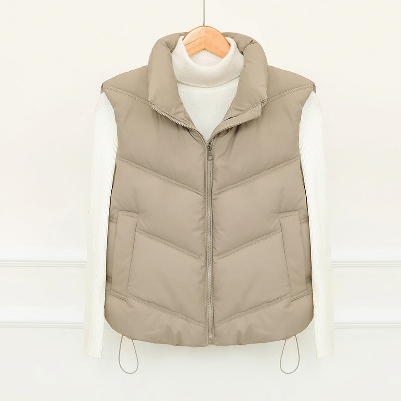 Denise | Polished Quilted Puffer Jacket Vest with Stand Collar