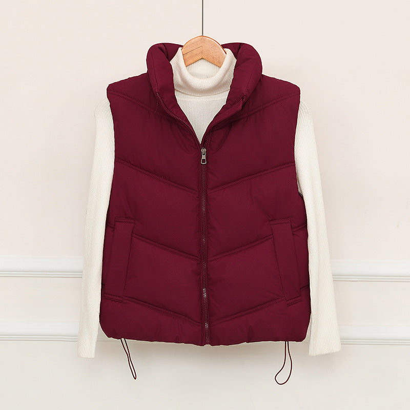 Denise | Polished Quilted Puffer Jacket Vest with Stand Collar
