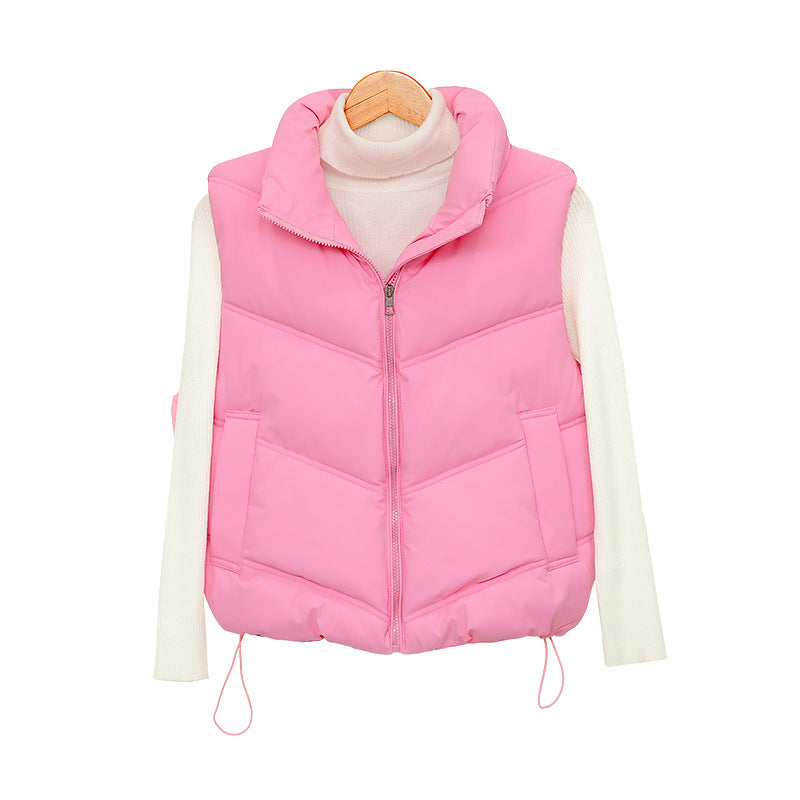 Denise | Polished Quilted Puffer Jacket Vest with Stand Collar