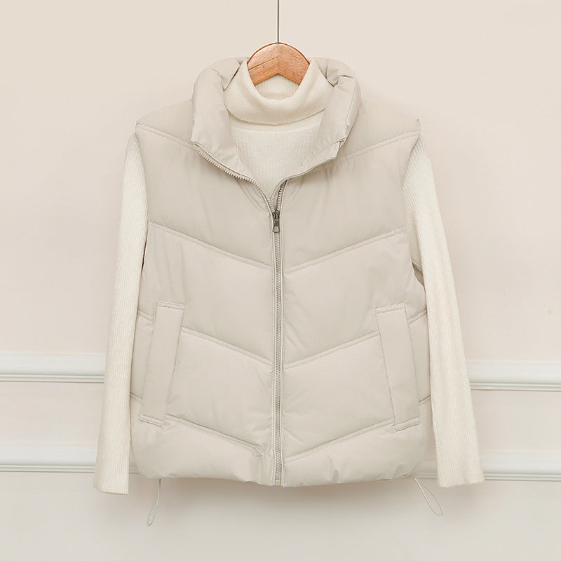 Denise | Polished Quilted Puffer Jacket Vest with Stand Collar