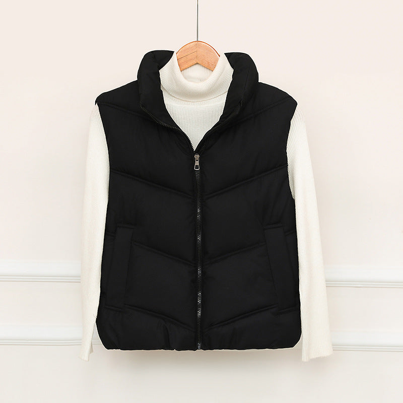 Denise | Polished Quilted Puffer Jacket Vest with Stand Collar
