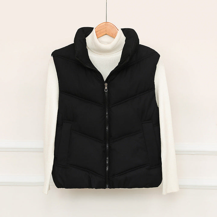 Denise | Polished Quilted Puffer Jacket Vest with Stand Collar