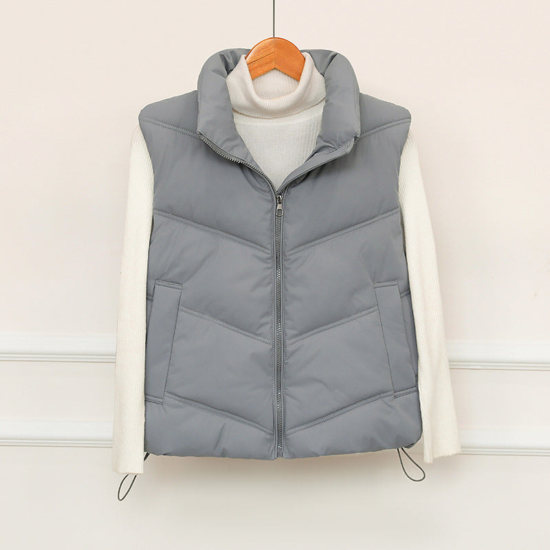 Denise | Polished Quilted Puffer Jacket Vest with Stand Collar