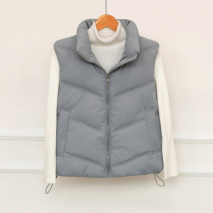 Denise | Polished Quilted Puffer Jacket Vest with Stand Collar