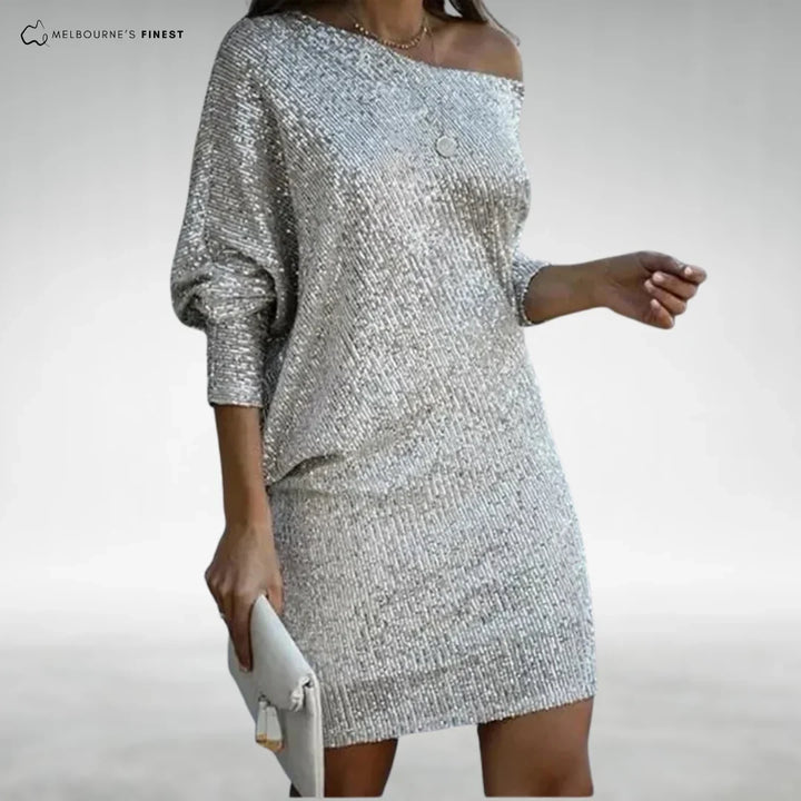 Denise | Refined Sequin Off Shoulder Holiday Dress