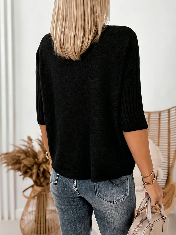 Denise | Timeless Elbow Sleeve Oversized Turtleneck Sweater