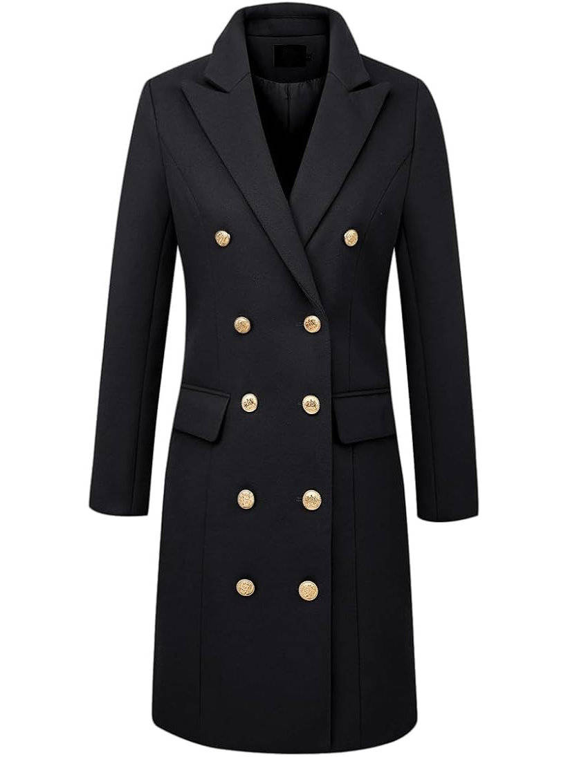Diana | Chic Double Breasted Midi Pea Coat