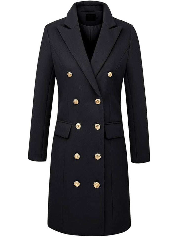 Diana | Chic Double Breasted Midi Pea Coat