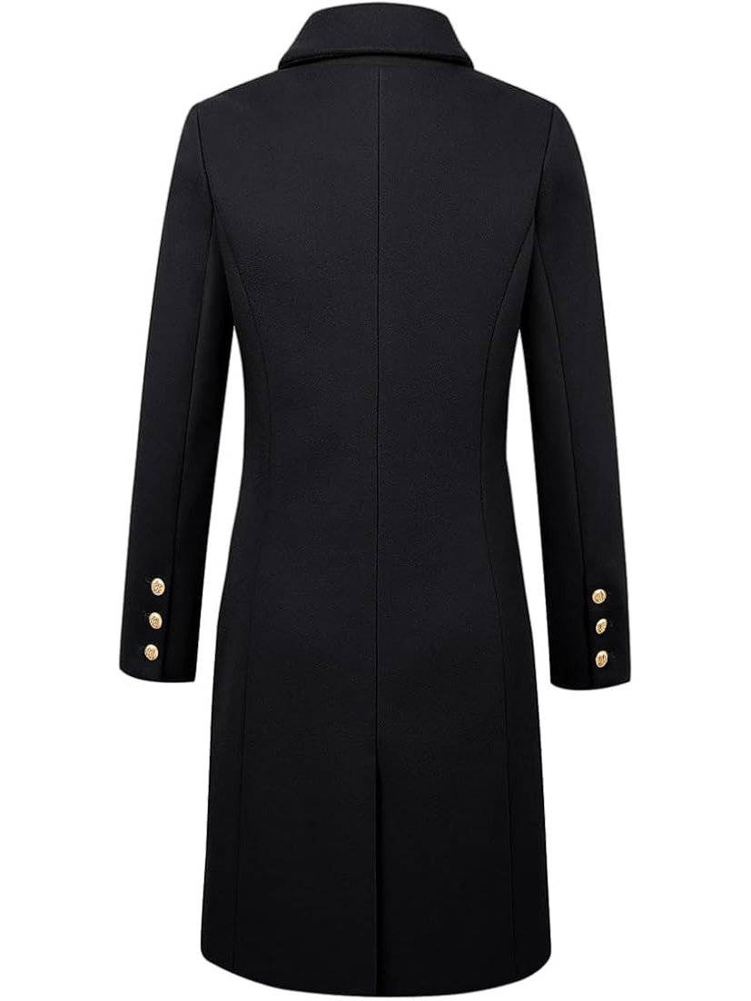 Diana | Chic Double Breasted Midi Pea Coat