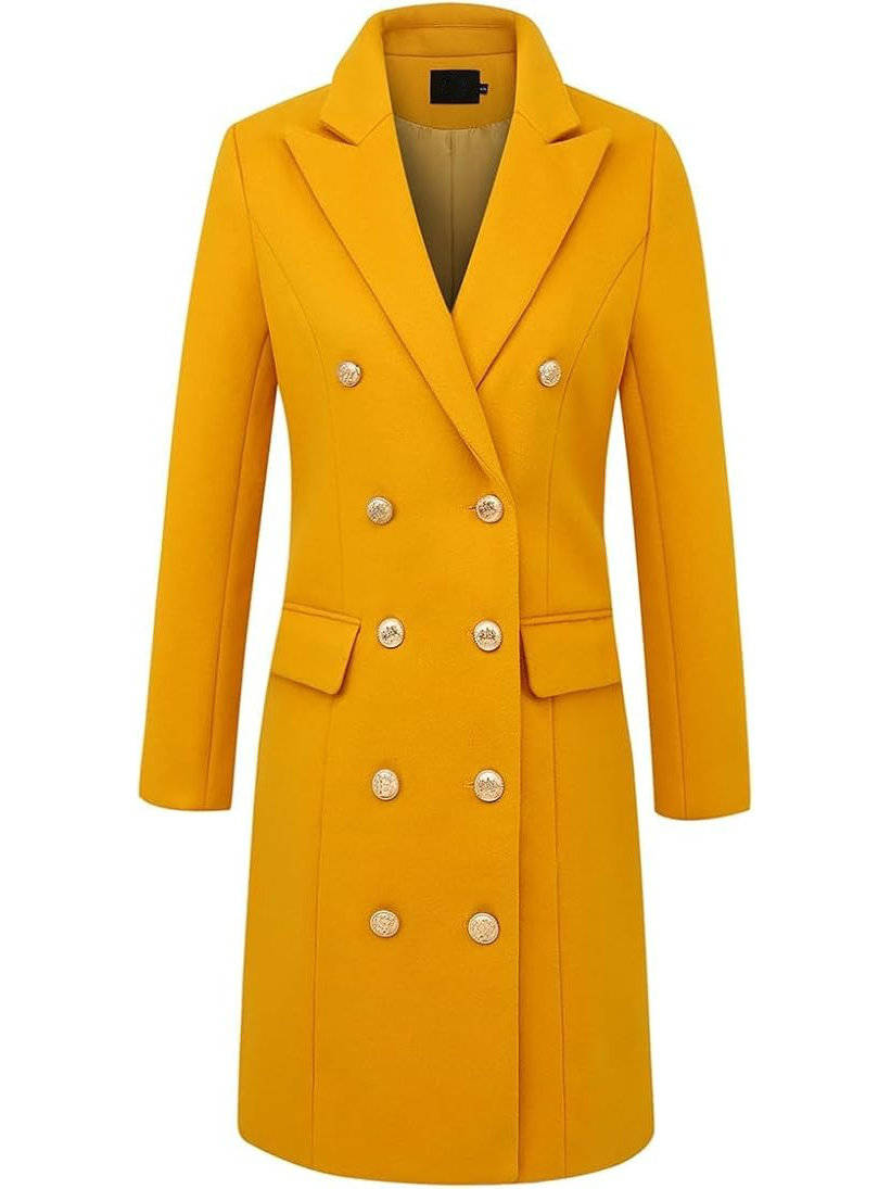 Diana | Chic Double Breasted Midi Pea Coat
