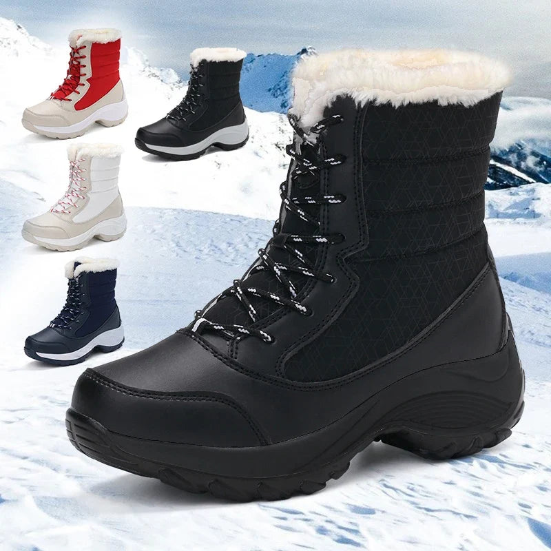 Diana | Elegant Plush-Trim Waterproof Winter Boots