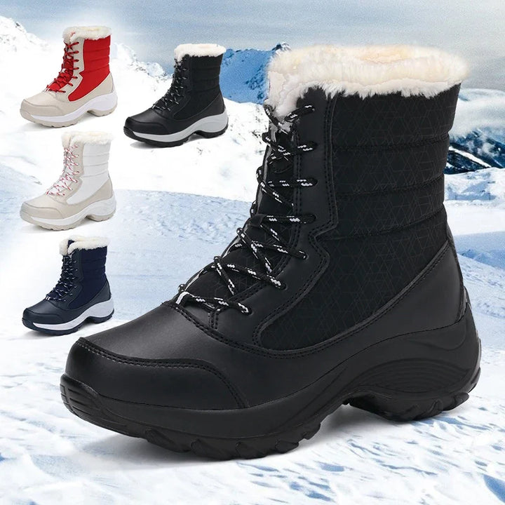 Diana | Elegant Plush-Trim Waterproof Winter Boots