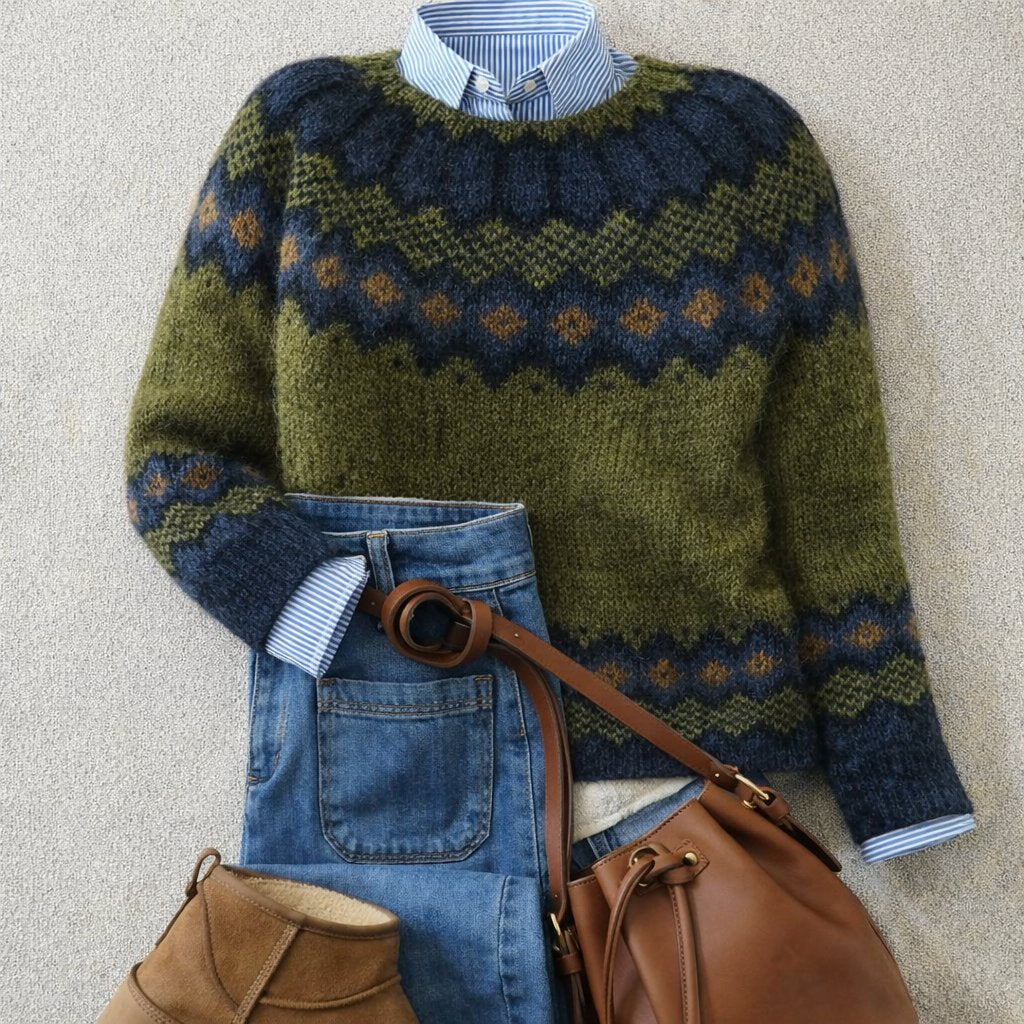 Diana | Fair Isle Crew Neck Christmas Sweater Women