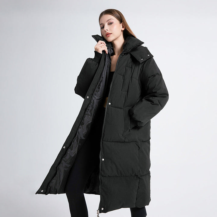 Diana | Stylish Long Hooded Quilted Winter Puffer Jacket