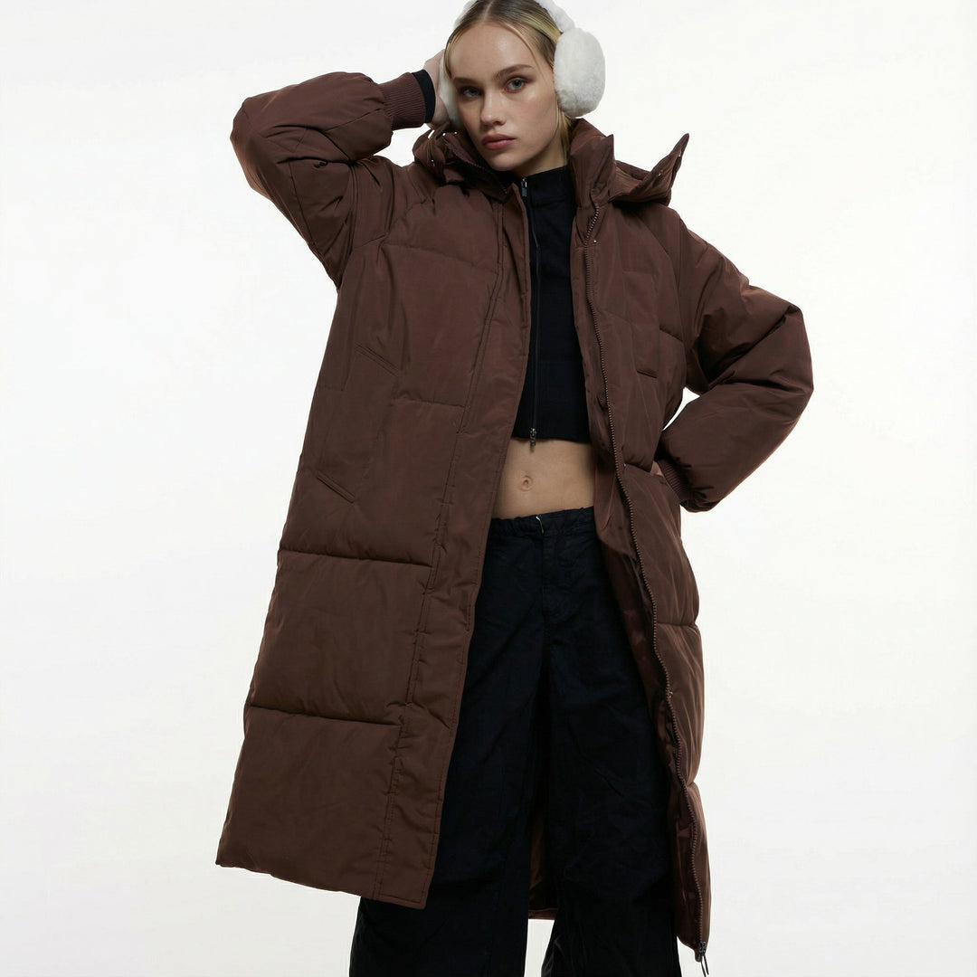 Diana | Stylish Long Hooded Quilted Winter Puffer Jacket