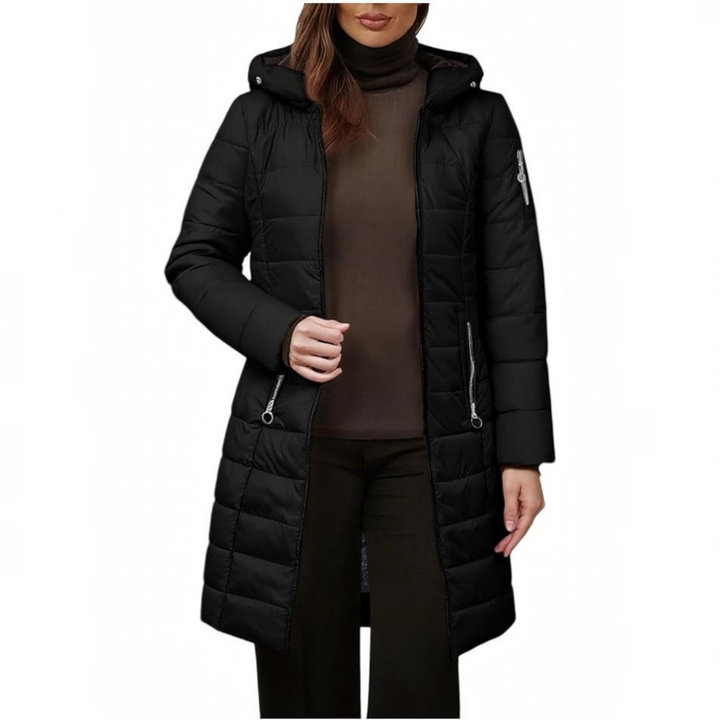 Diane | Classic Long Hooded Quilted Puffer Jacket