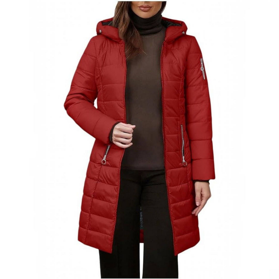 Diane | Classic Long Hooded Quilted Puffer Jacket