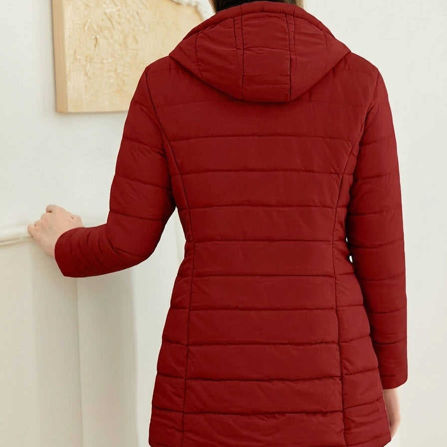Diane | Classic Long Hooded Quilted Puffer Jacket