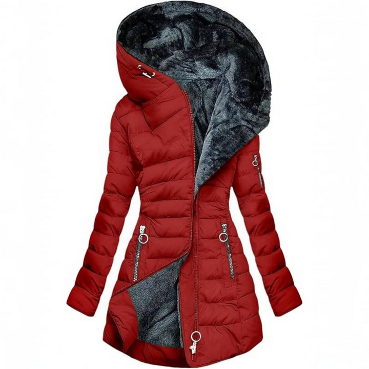 Diane | Classic Long Hooded Quilted Puffer Jacket