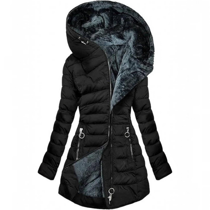 Diane | Classic Long Hooded Quilted Puffer Jacket